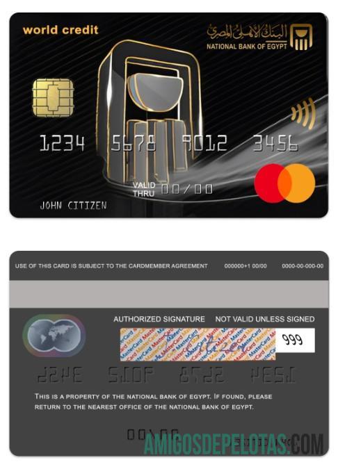 Banco Nacional do Egito do Egito World Mastercard modelo